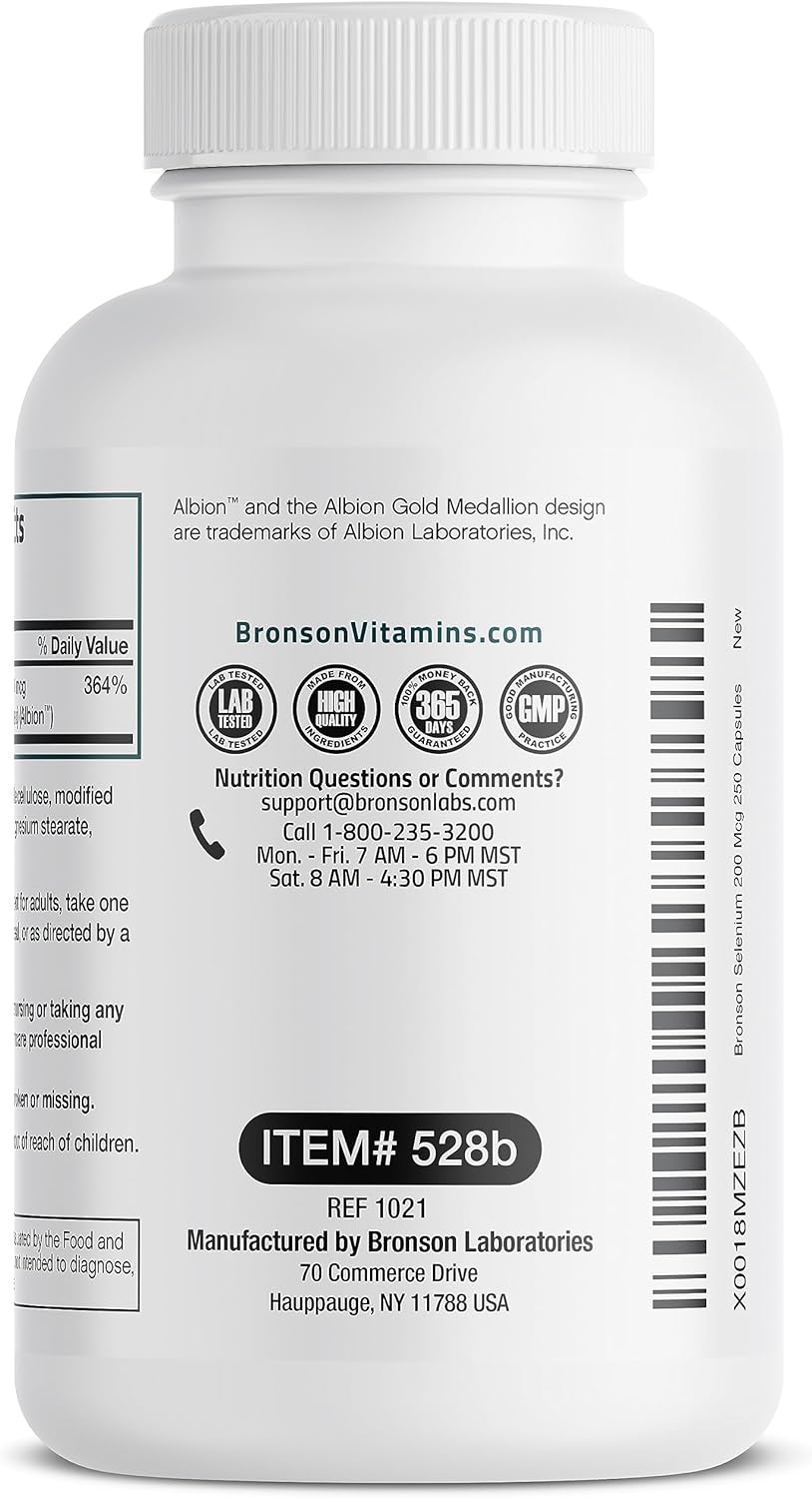 Bronson Selenium  Superior Absorption, 250 Vegetarian Capsules