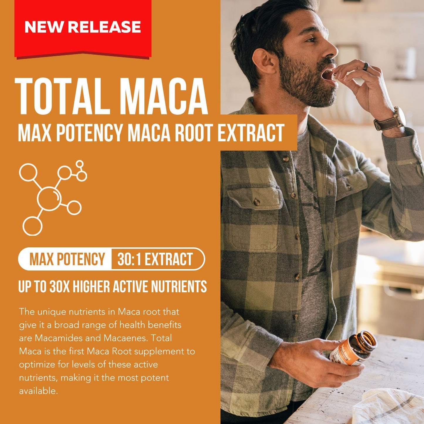Total Maca  Optimized for Active Nutrients Macamides 60 Capsules