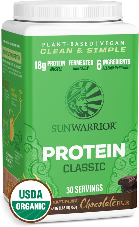 SUNWARRIOR Organic Brown Rice Protein Chocolate - 6.4 oz
