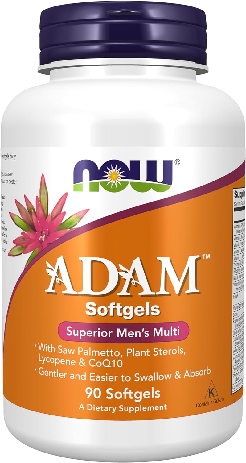 NOW Supplements, ADAM™ Men's Multivitamin with Saw Palmetto, 90 softgels