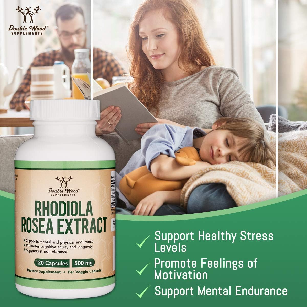 Rhodiola Rosea Supplement 500mg, 120 Vegan Capsules