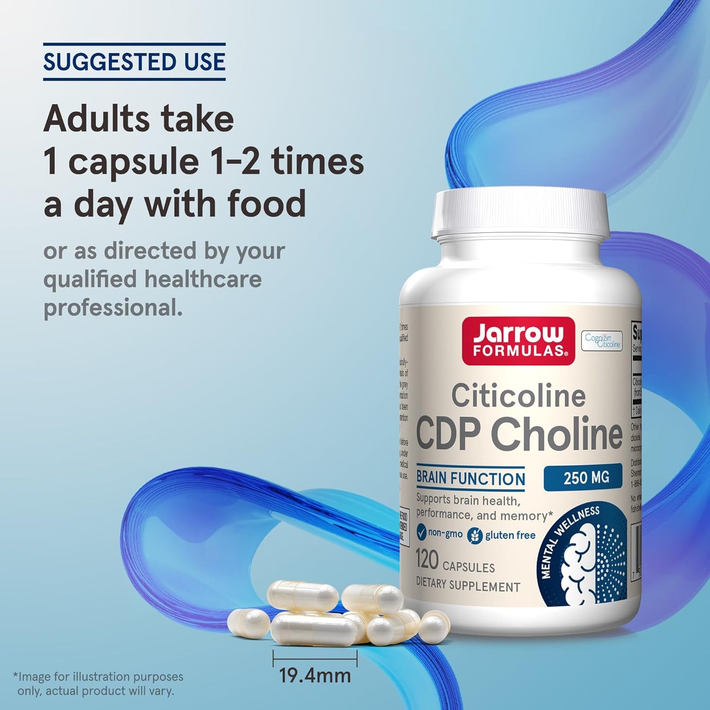 Jarrow Formulas Citicoline CDP Choline 120 Capsules