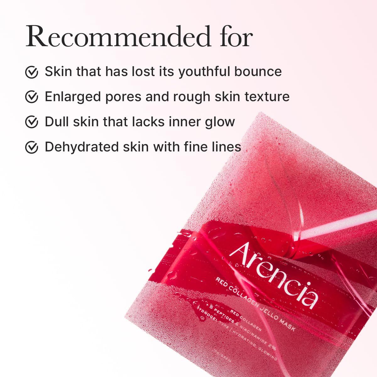 ARENCIA Red Collagen Jello Mask, Plump & Hydrating x 4ea,