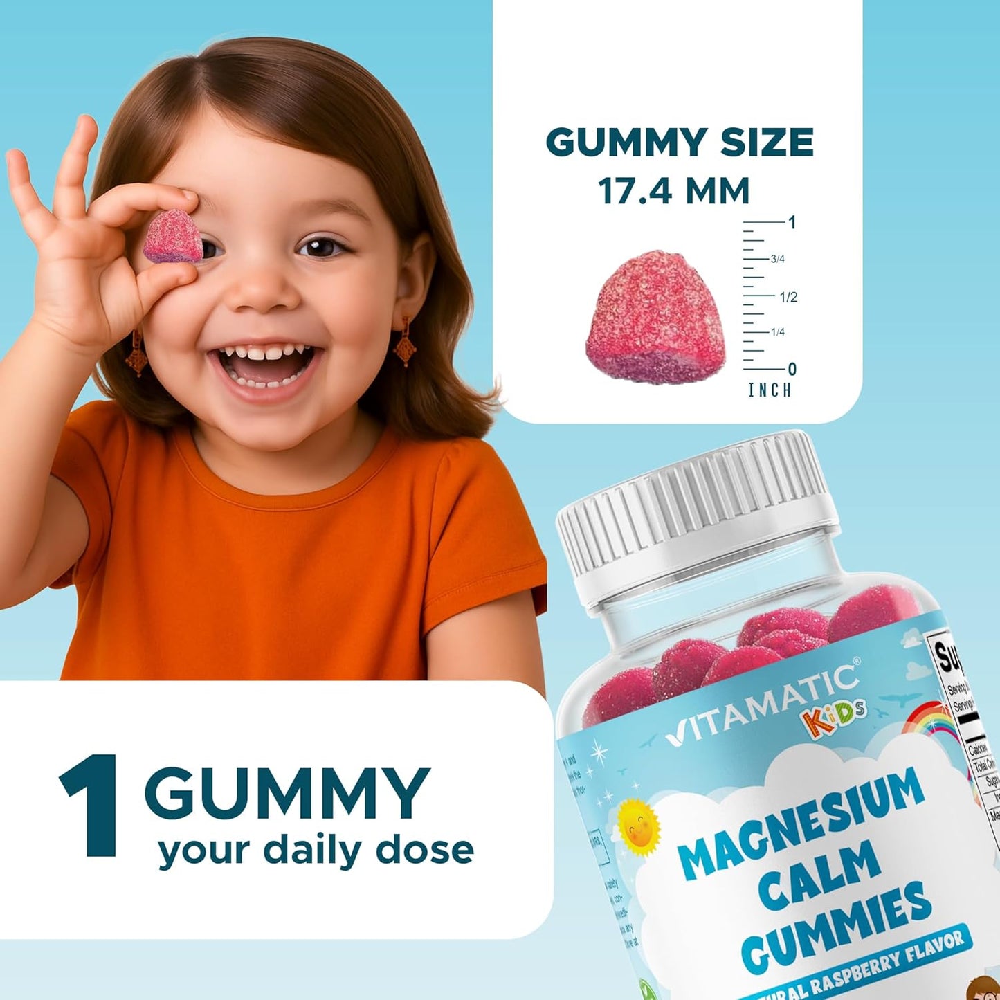 Vitamatic Kids Magnesium Calm Gummies - 60 Vegan Count