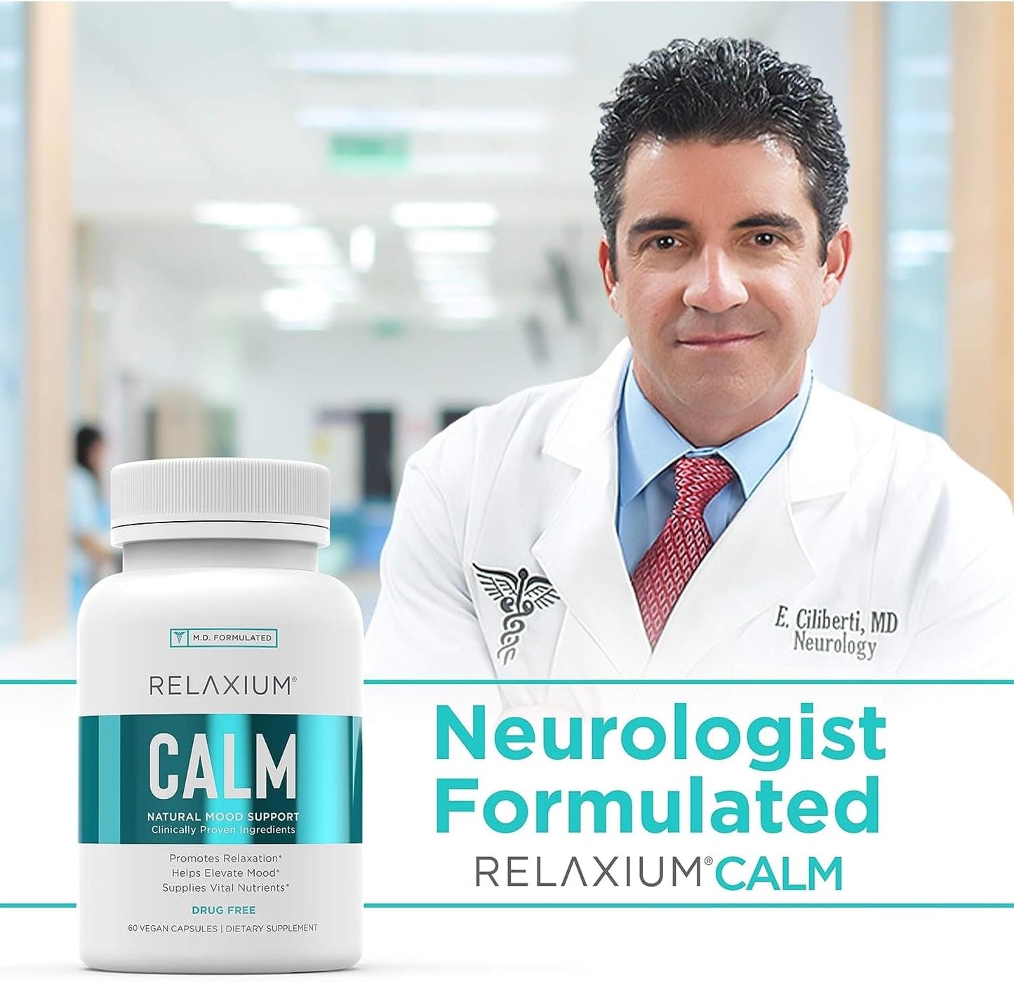 Relaxium Calm, Non-Habit Forming, Stress & Mood Support Supplement