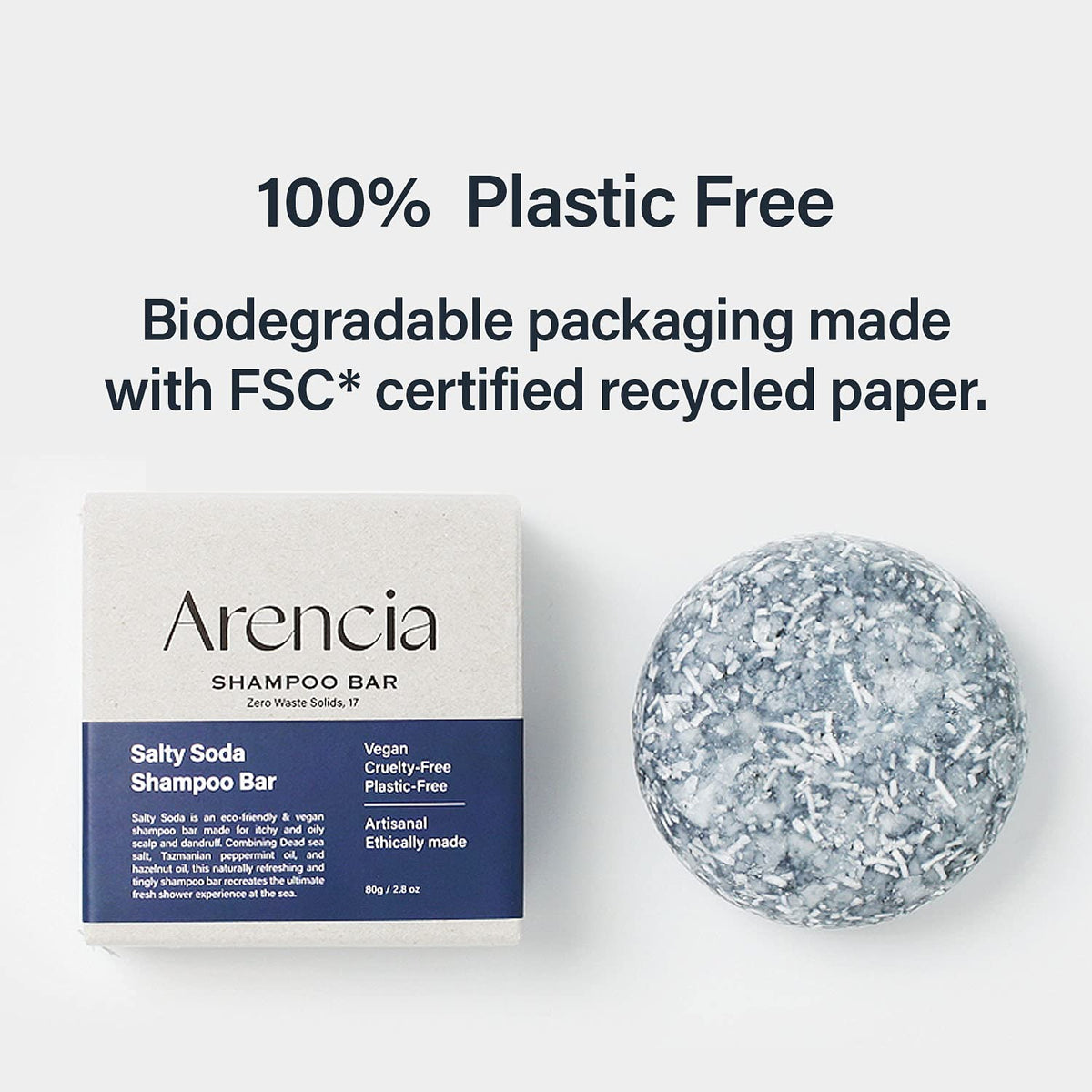 ARENCIA Salty Soda Shampoo Bar - 2.8 oz