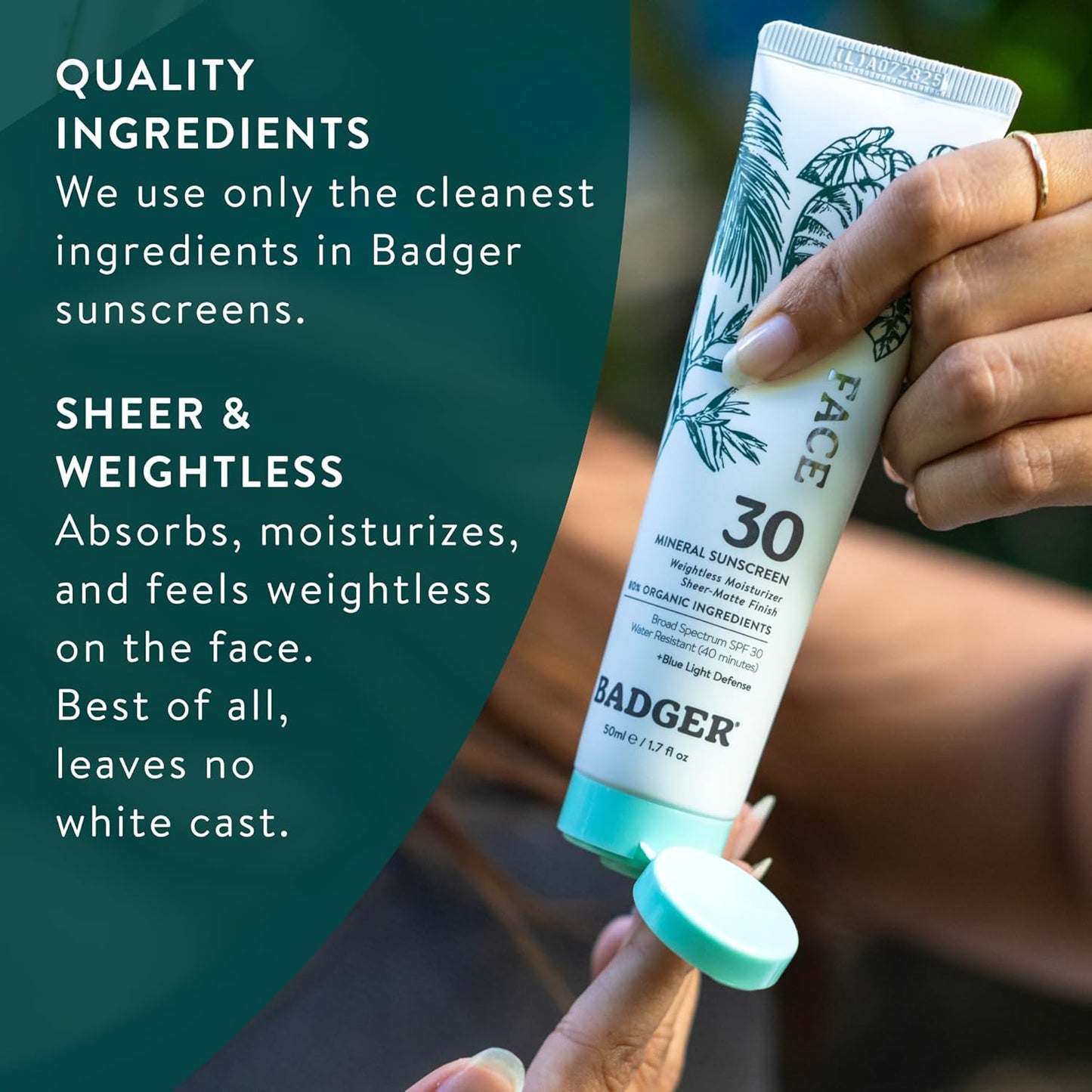 Badger Zinc Oxide Face Sunscreen SPF 30 - 1.7 fl oz
