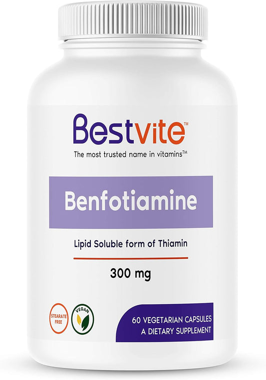 BESTVITE Benfotiamine 300mg (60 Vegetarian Capsules)