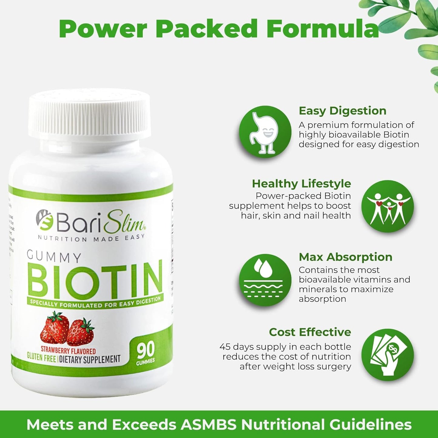BariSlim Bariatric Vitamin Biotin Gummies 90 Fruit Chews