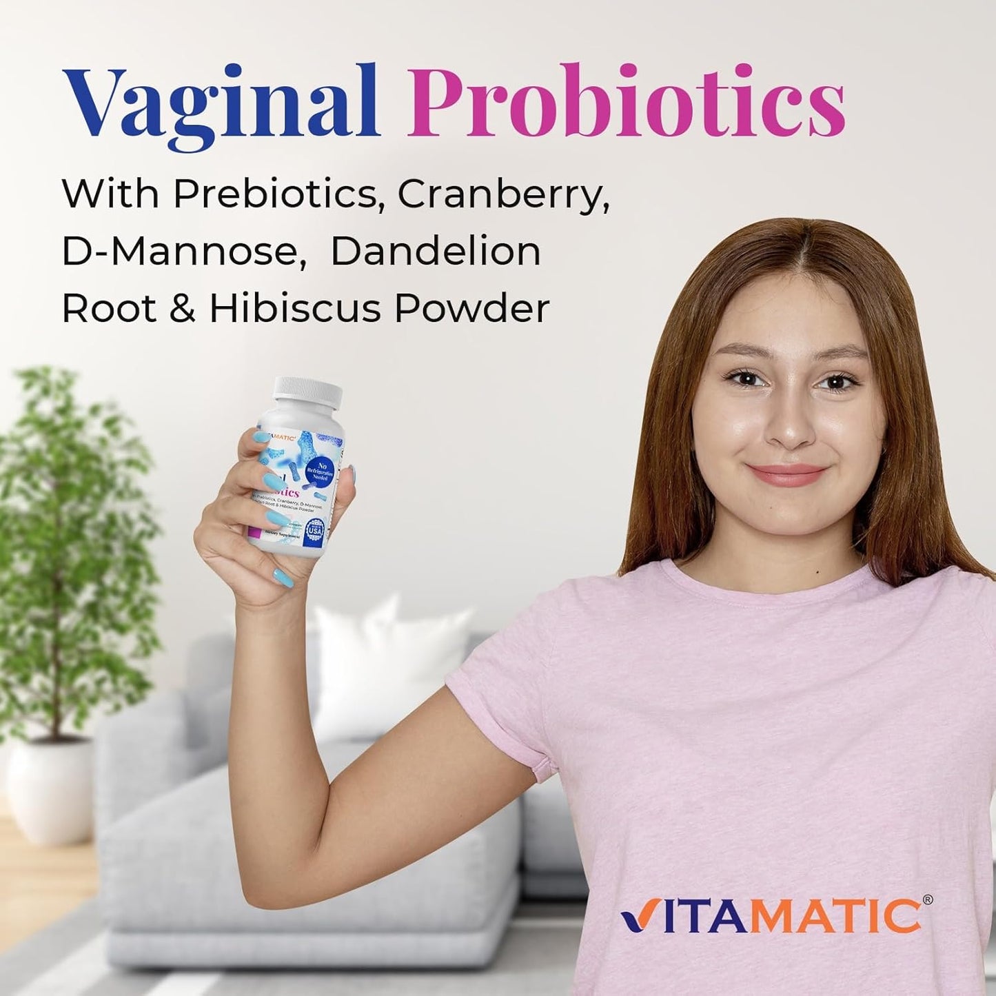 Vitamatic Vaginal Probiotics 20 Billions for Women -60 count