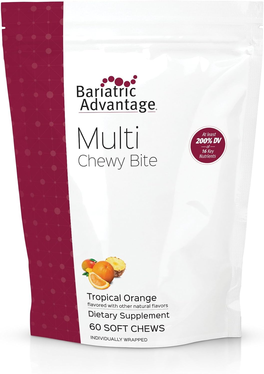 Bariatric Advantage Multi Chewy Bite - Soft Chew Multivitamin for  Surgery Patients 60 Count