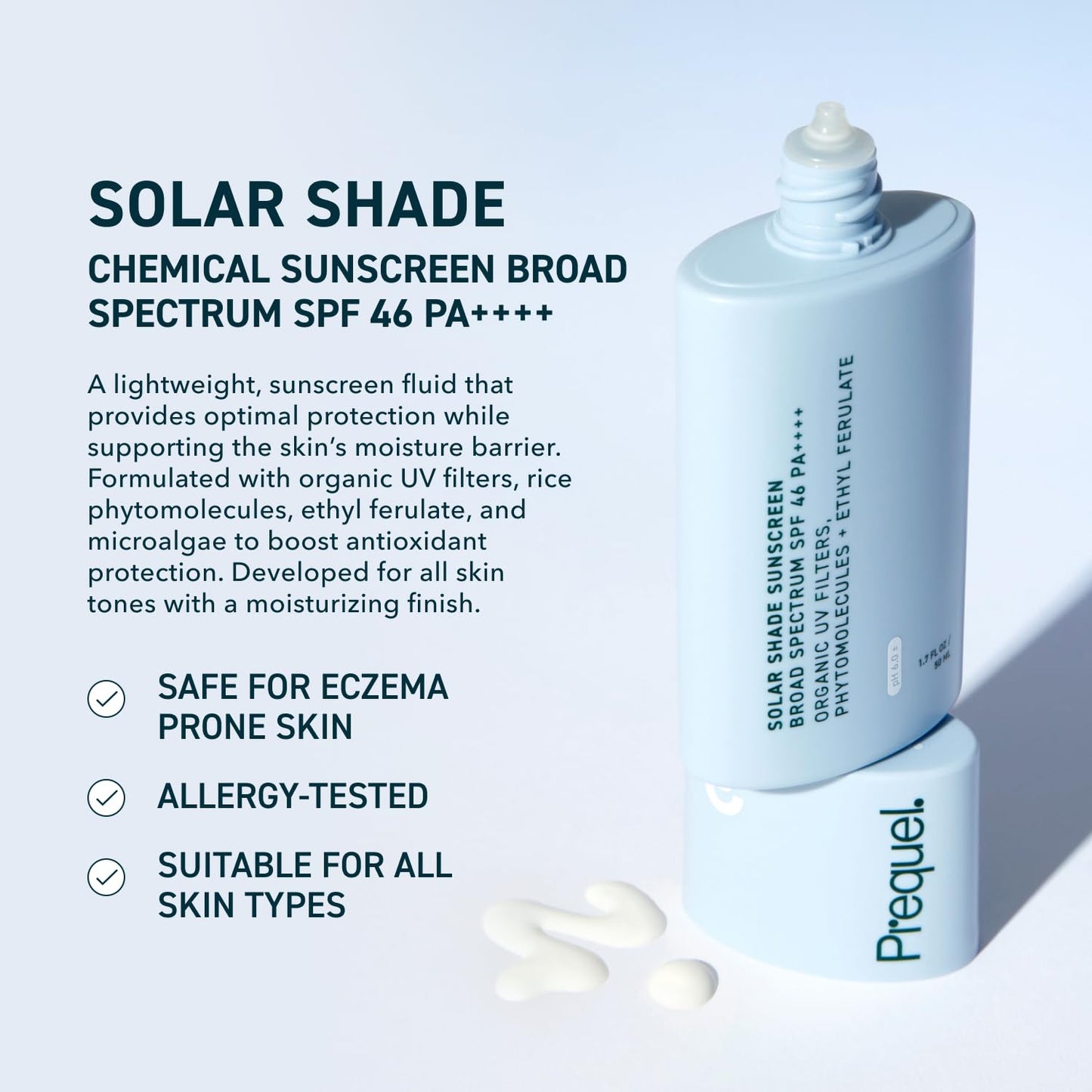 Prequel Skin Solar Shade - Moisturizing Face Sunscreen SPF 46 PA++++ - 1.7oz