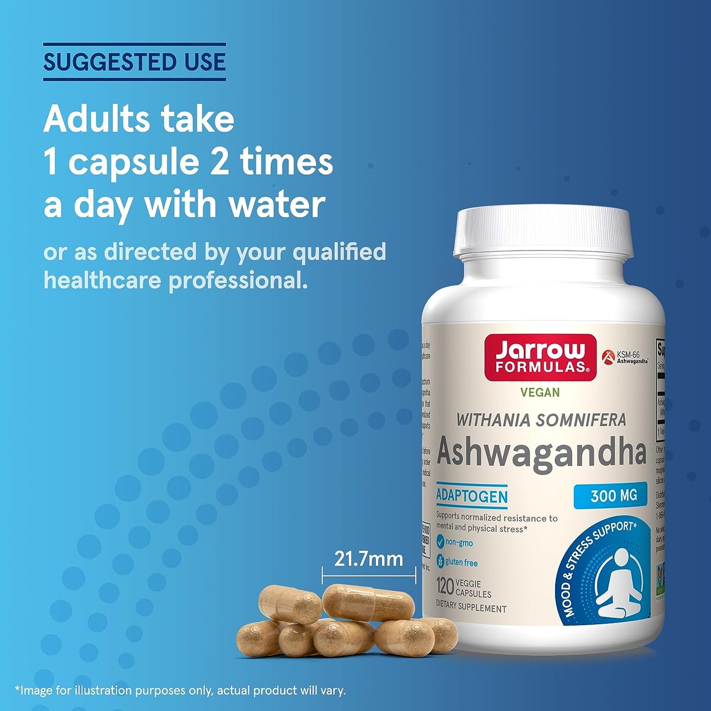 Jarrow Formulas Ashwagandha 120 Veggie Capsules