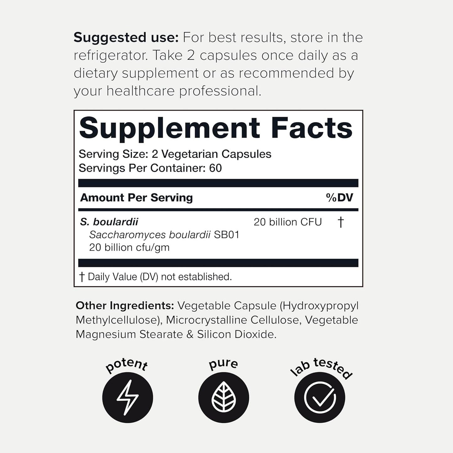 Toniiq Ultra High Potency Saccharomyces Boulardii - 120 Vegetarian Caps