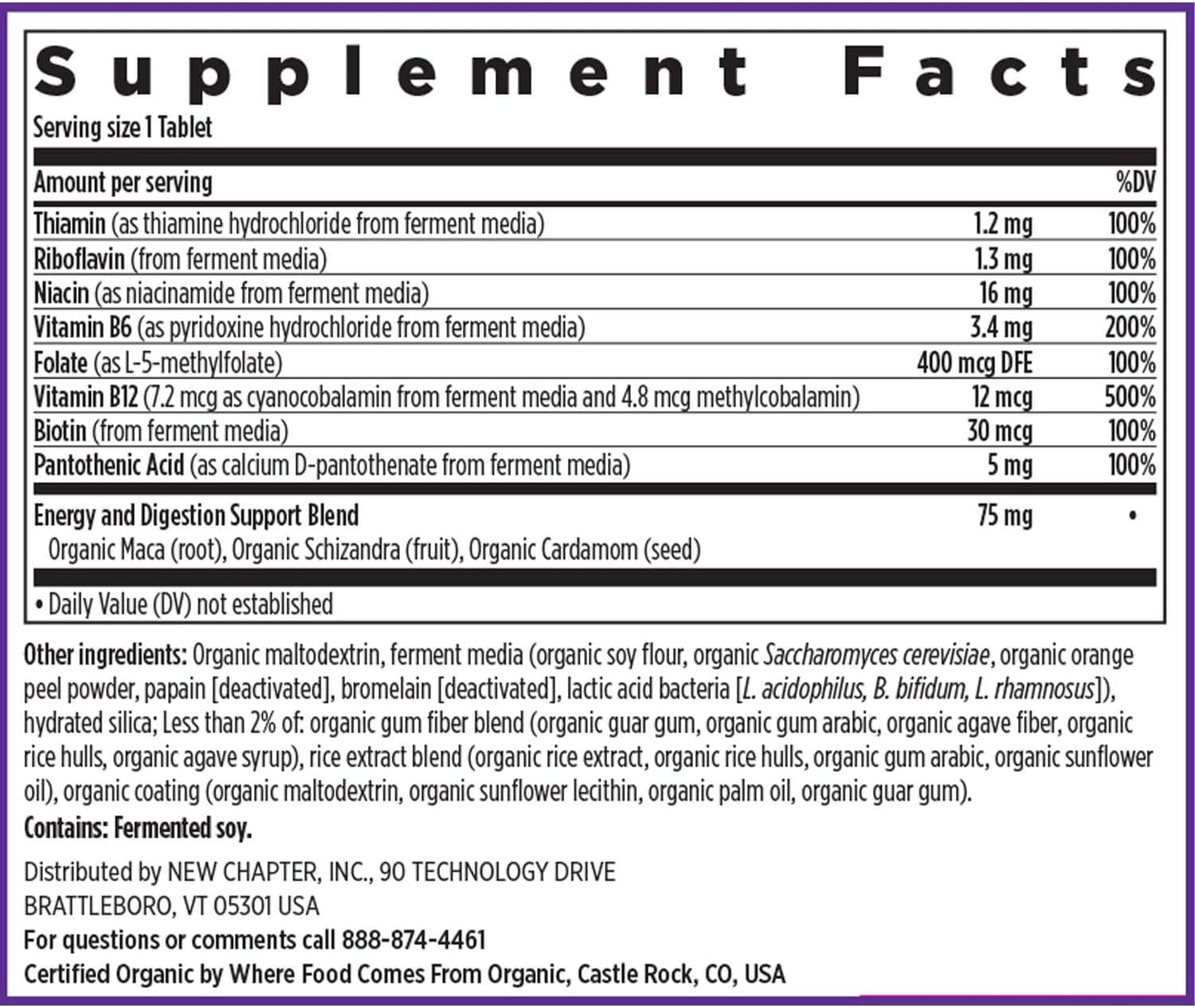 New Chapter Fermented  Vitamin B Complex - 60 count