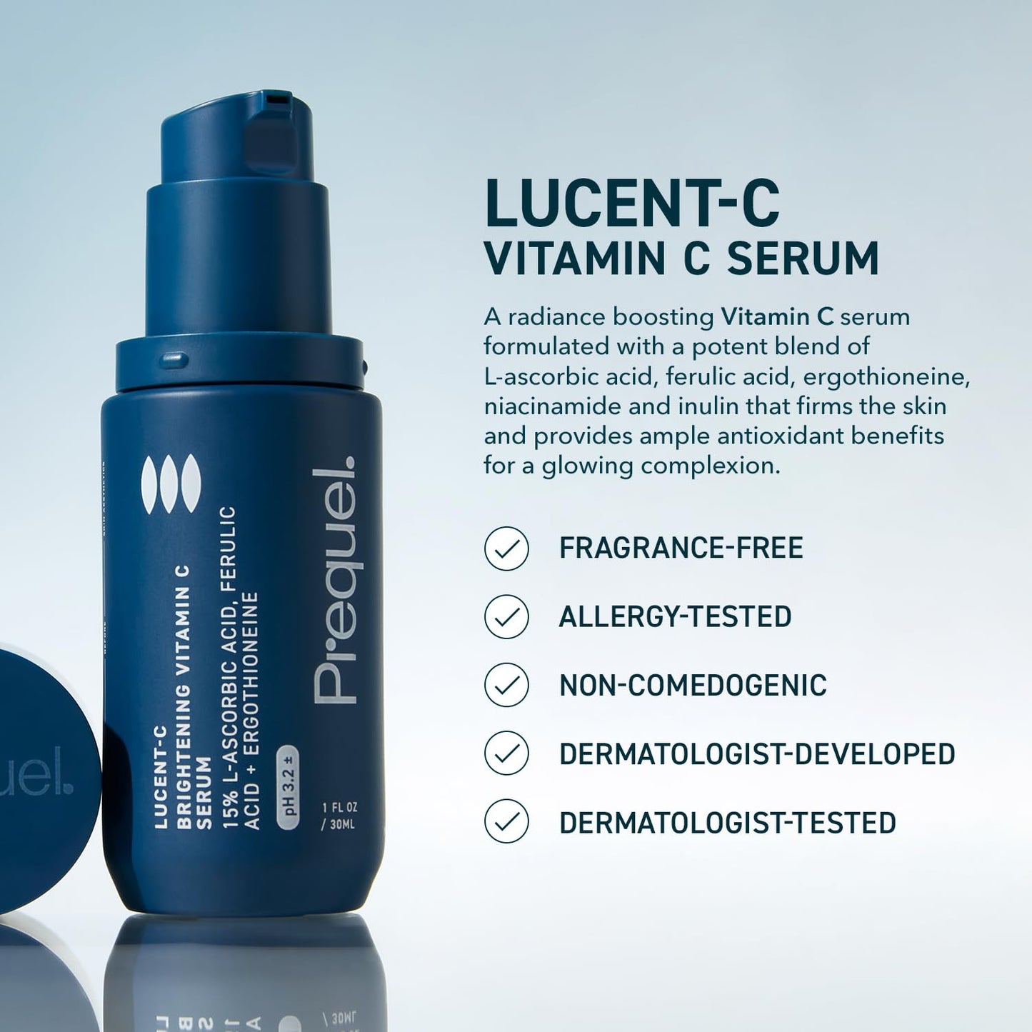 Prequel Skin Lucent-C, Vitamin C Serum for Face - 1oz