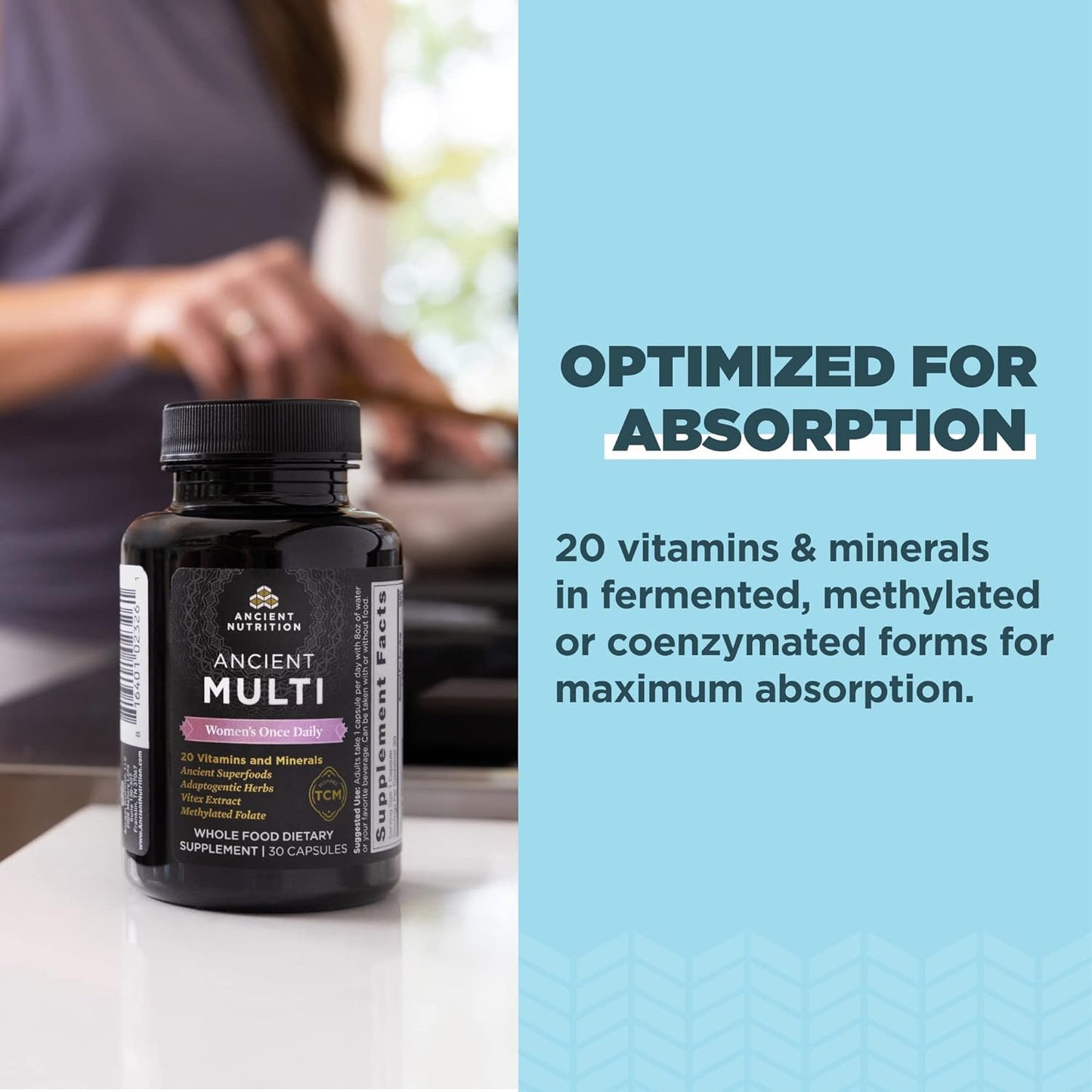 Ancient Nutrition Multivitamin for Women, Ancient Multi Women's Once Daily Vitamin 30 count