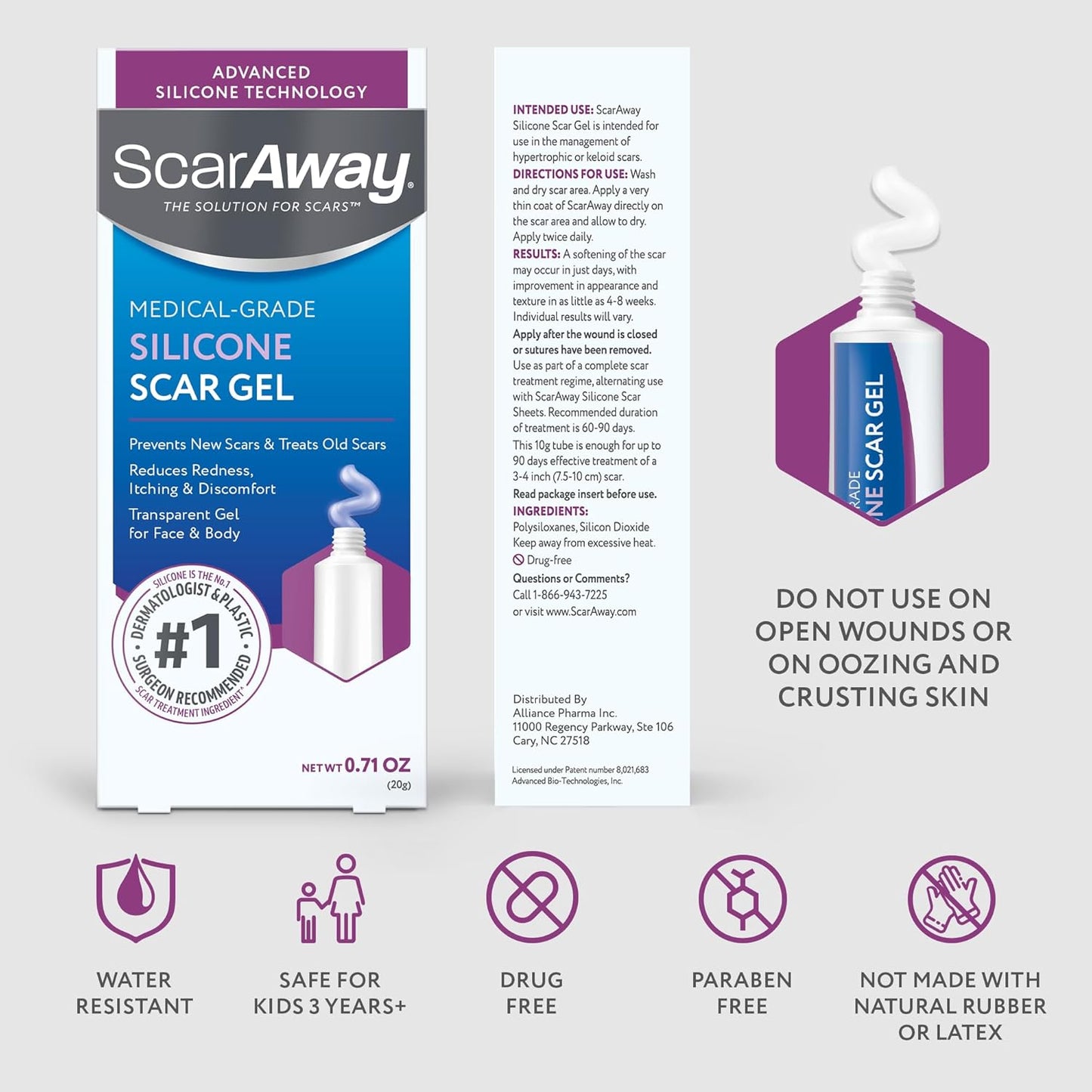 ScarAway Silicone Scar Gel  - 20g (0.7 Oz)