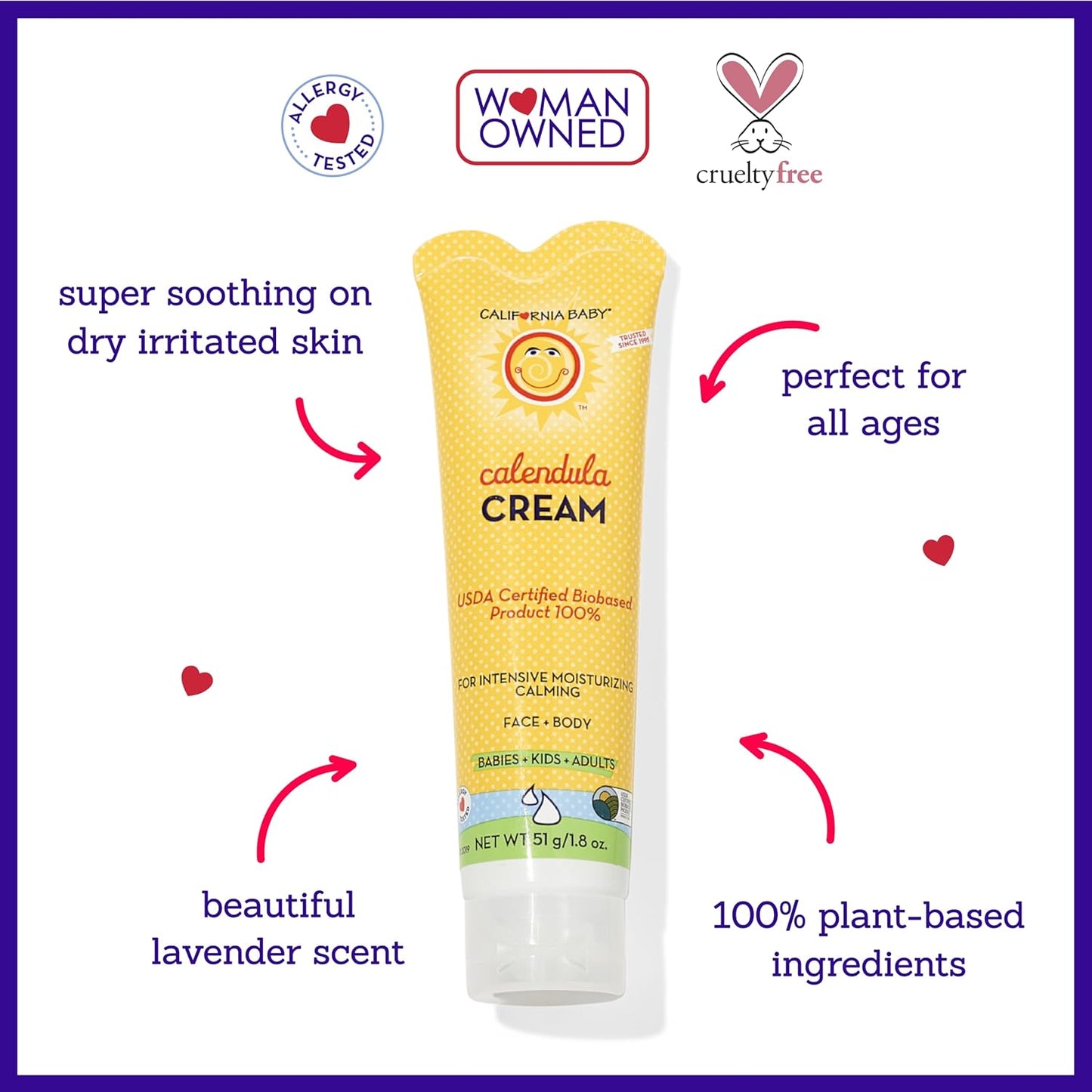 California Baby Calendula Cream Soothing Baby Cream 1.8 oz