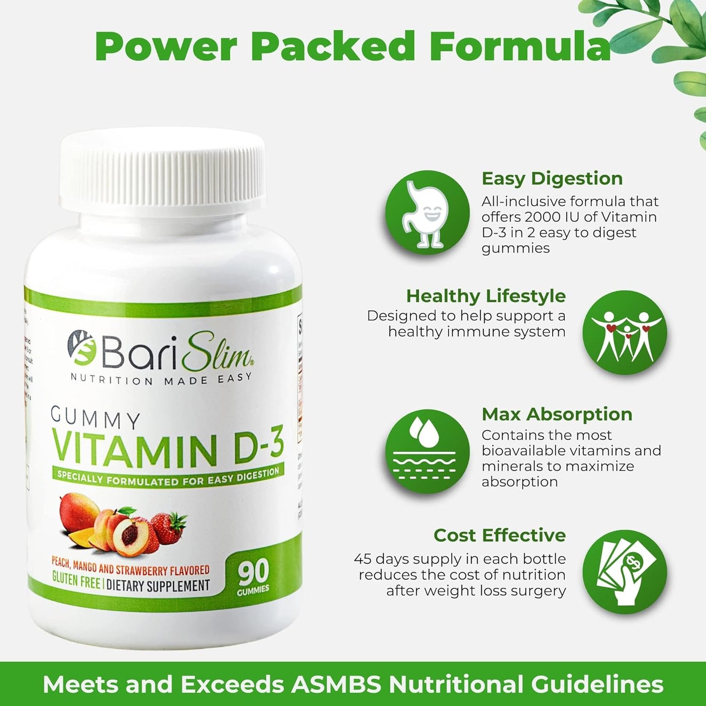 BariSlim Bariatric Vitamin D-3 Gummies 90 count