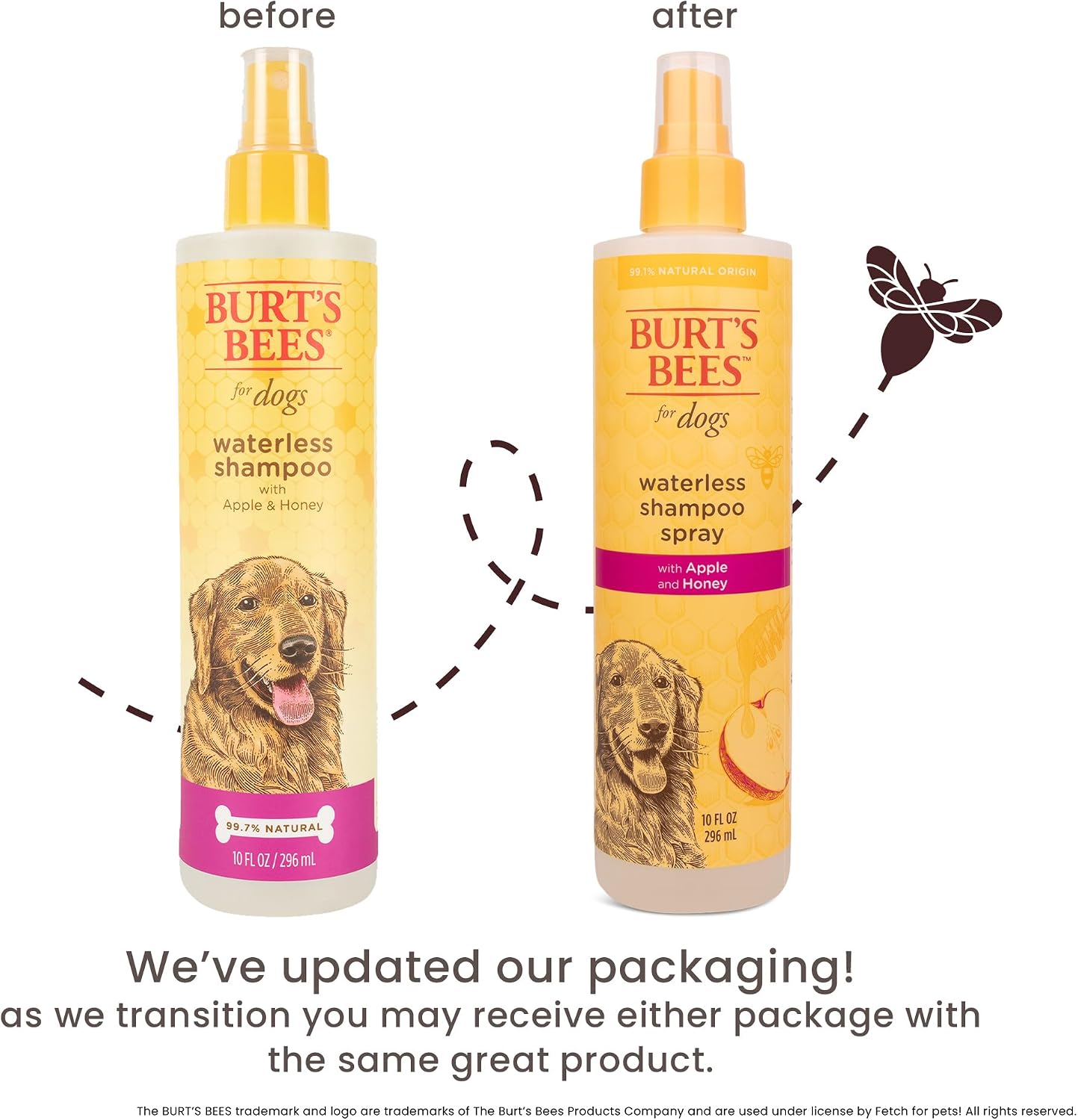 BURT'S BEES FOR PETS Waterless Shampoo Spray for Dogs - 10 Fl Oz - 2 Pack