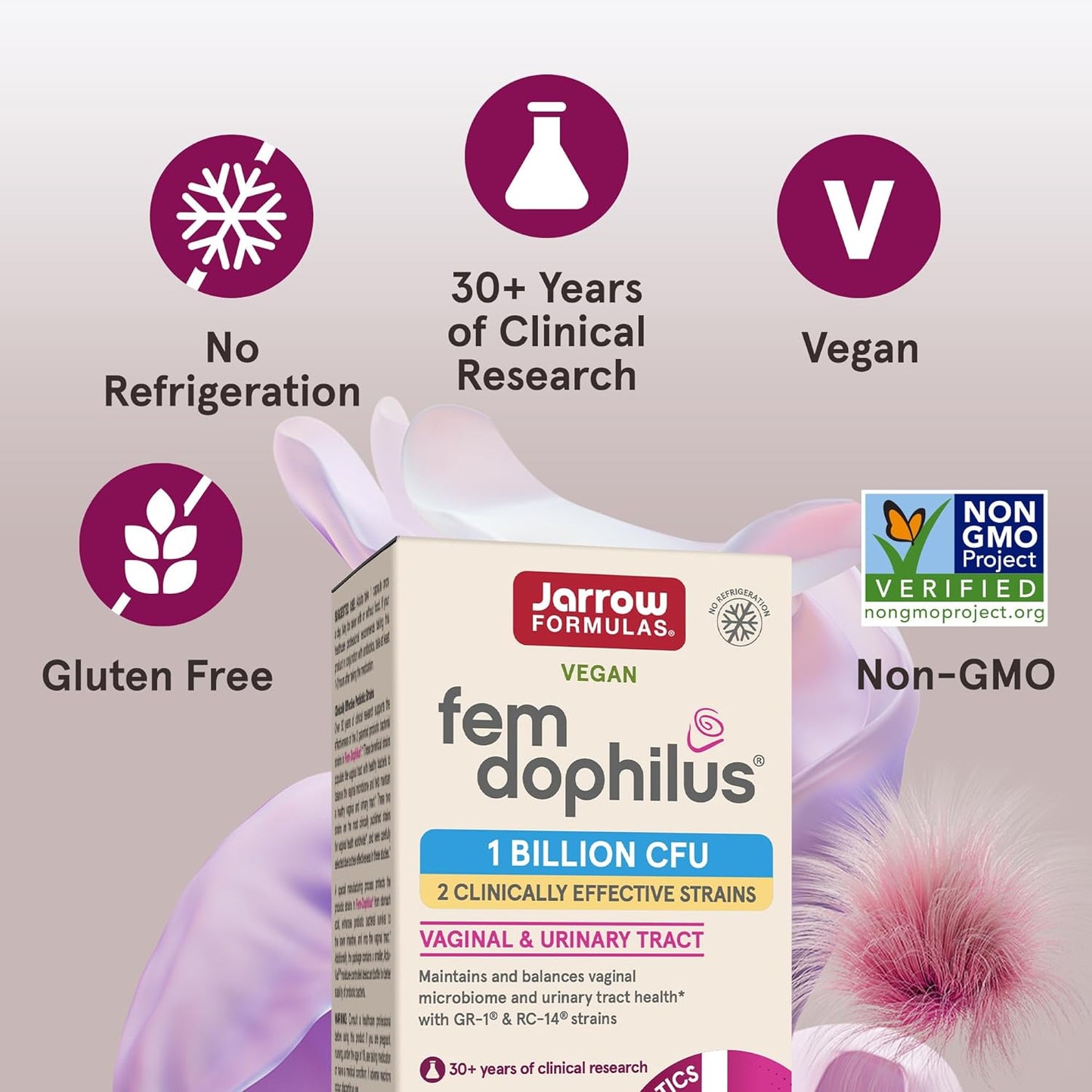 Jarrow Formulas Fem-Dophilus Probiotics   60 Veggie Capsules