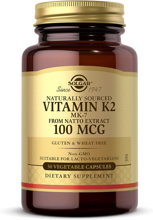 Solgar Vitamin K2 (MK-7) 100mcg,50 Vegetable Capsules