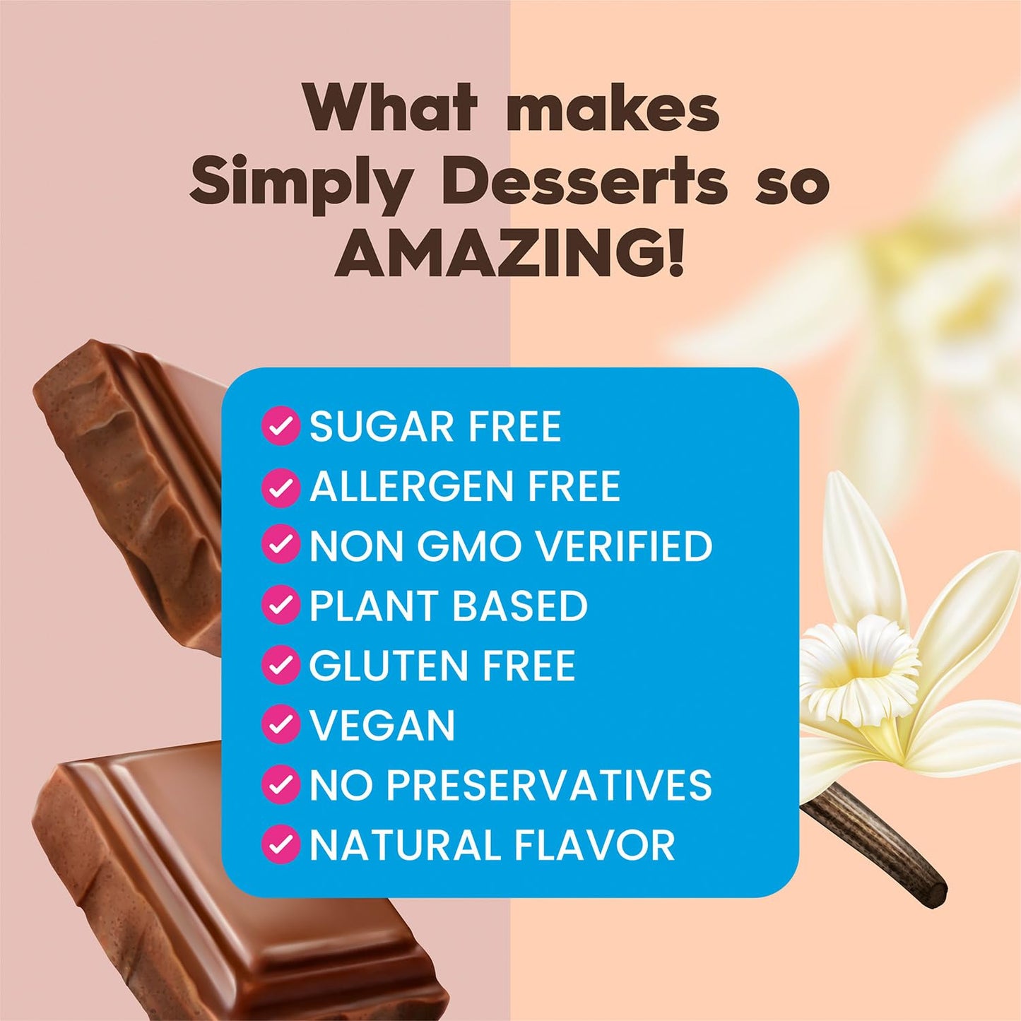 Simply Desserts Sugar-Free Chocolate & Vanilla Instant Pudding 2-Pack – 1.7 Oz Ea