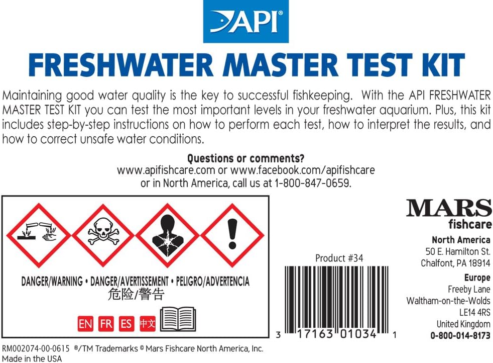API FRESHWATER MASTER TEST KIT 800-Test Freshwater Aquarium Water Master Test Kit