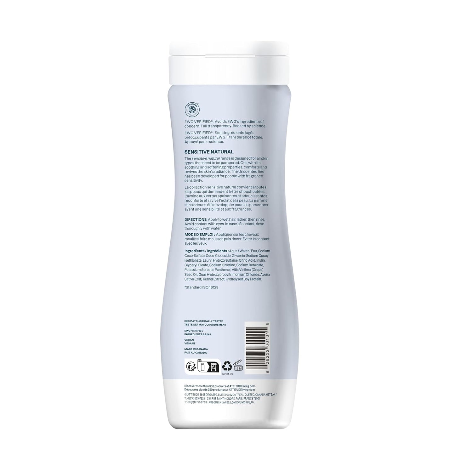 ATTITUDE Hair Shampoo for Sensitive Dry Scalp -16 Fl Oz