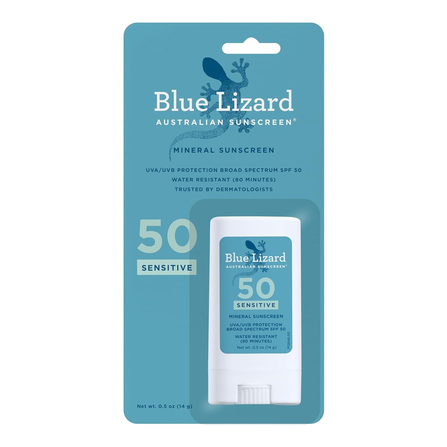 BLUE LIZARD Sensitive Mineral Sunscreen Stick with Zinc Oxide, SPF 50+ -0.5 Oz