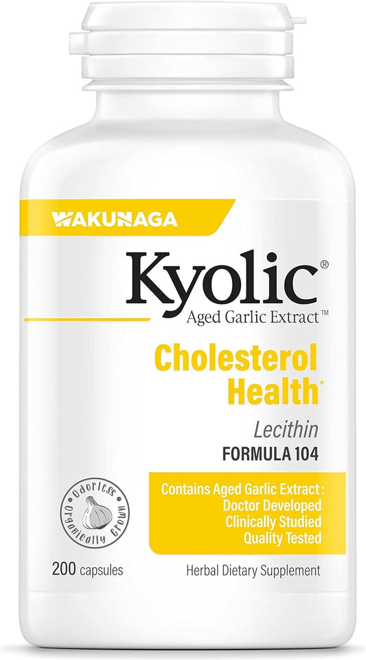 Kyolic Aged Garlic Extract Formula 104 Cholesterol Health, 200 Capsules
