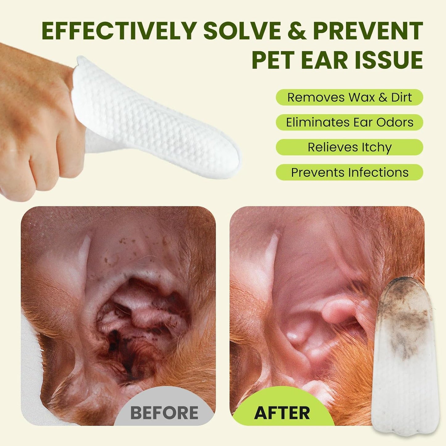 Dog Ear Wipes - 100 Count Dog Ear Cleaner