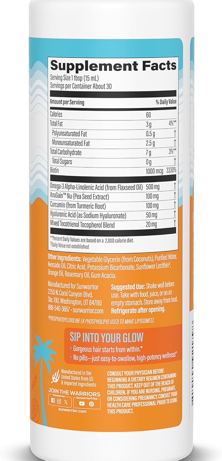 Sunwarrior Hair Growth Liquid Rosemary Oil Citrus Flavor   -15.2 fl oz