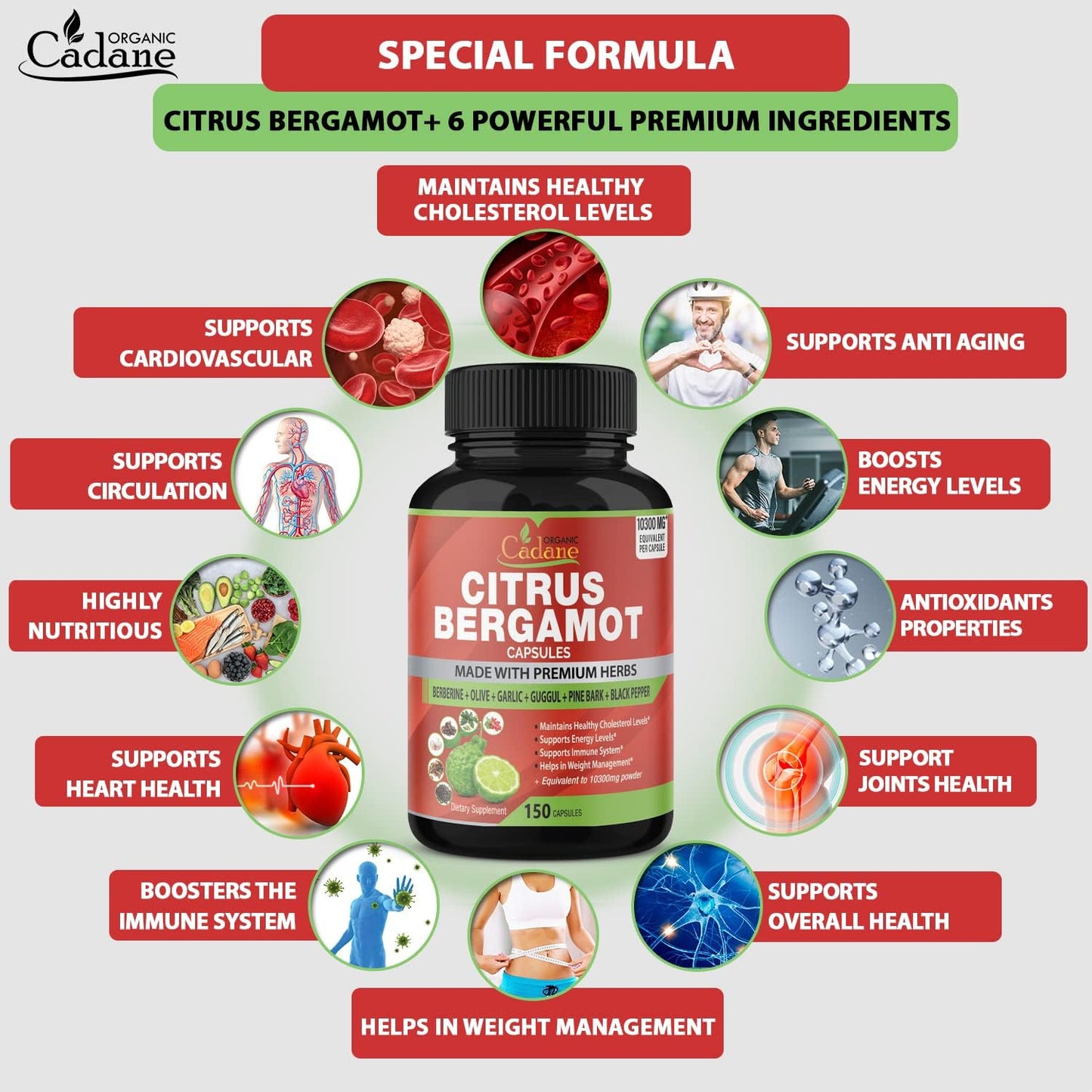 Citrus Bergamot Supplement Extract  150 Capsules