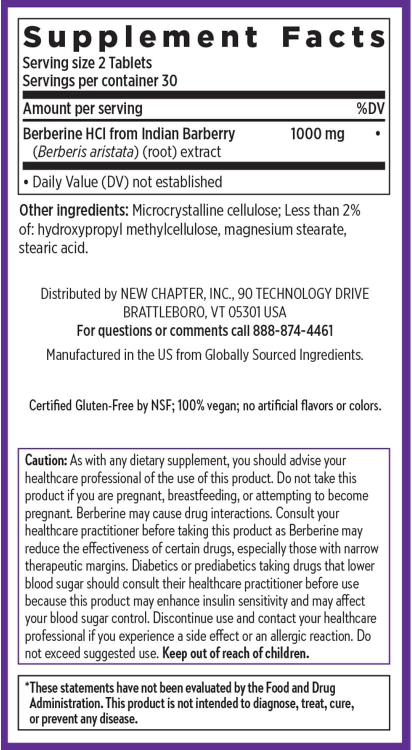 New Chapter 1000 mg Berberine Supplement -60 Count