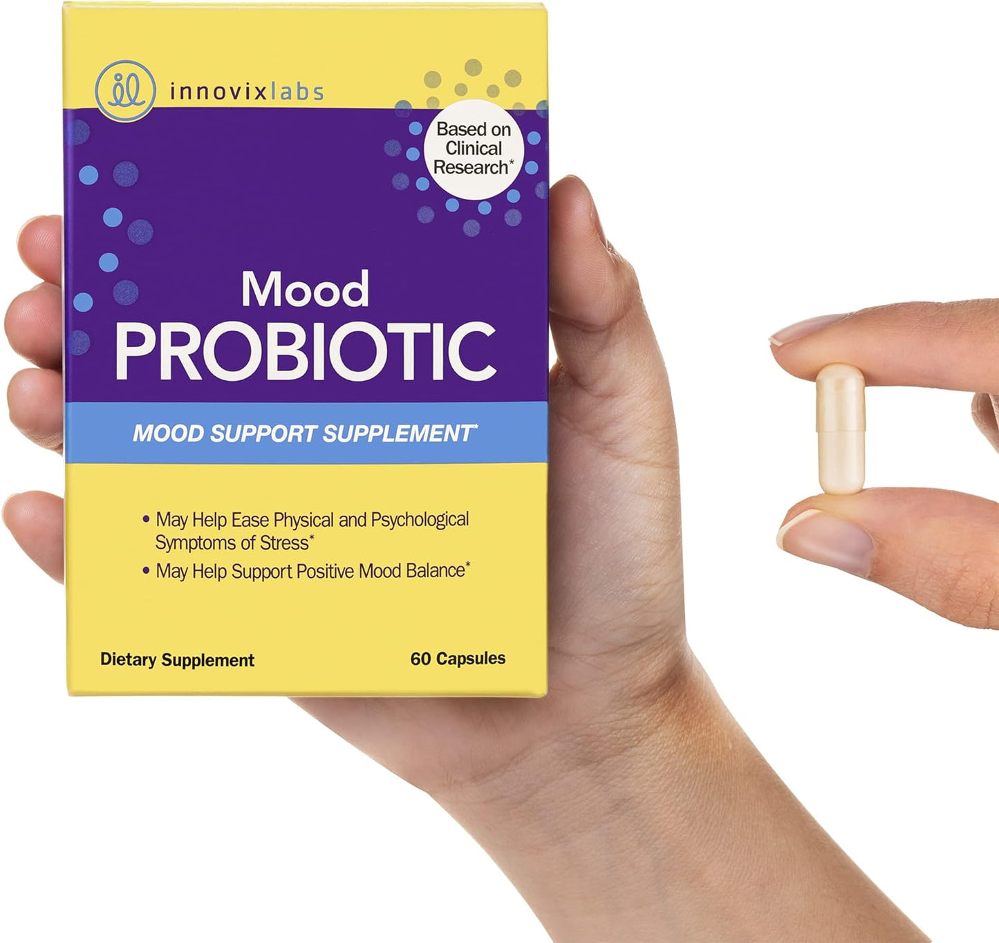 InnovixLabs 1st Probiotic Formula Clinically Studied for Mood Support 60 capsules