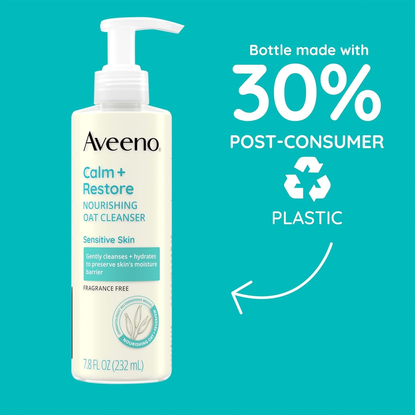 Aveeno Calm + Restore Facial Cleanser for Sensitive Skin - 7.8 fl oz