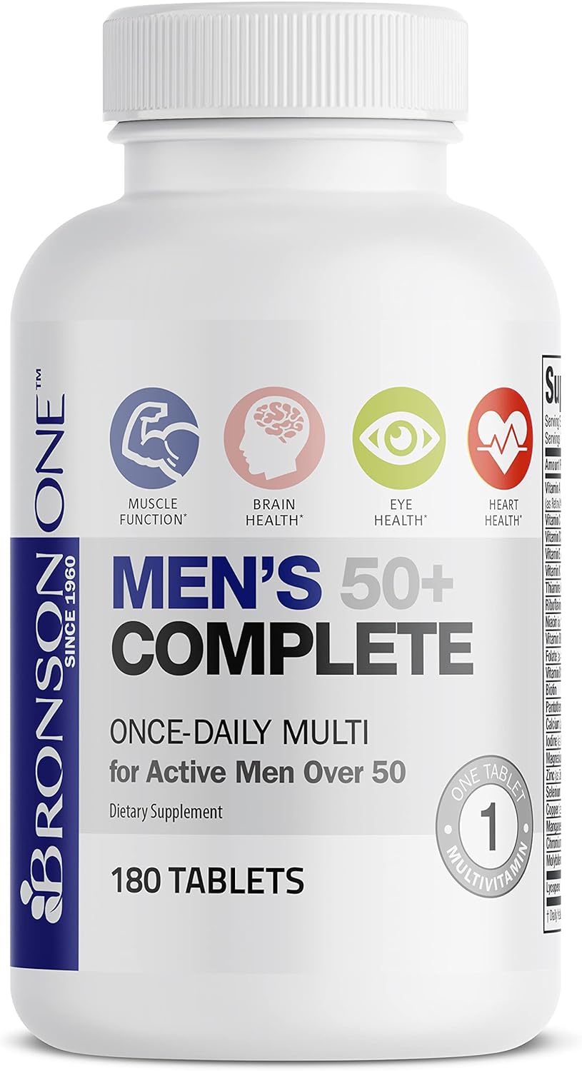 Bronson ONE Daily Mens 50+ Complete Multivitamin Multimineral, 180 Tablets