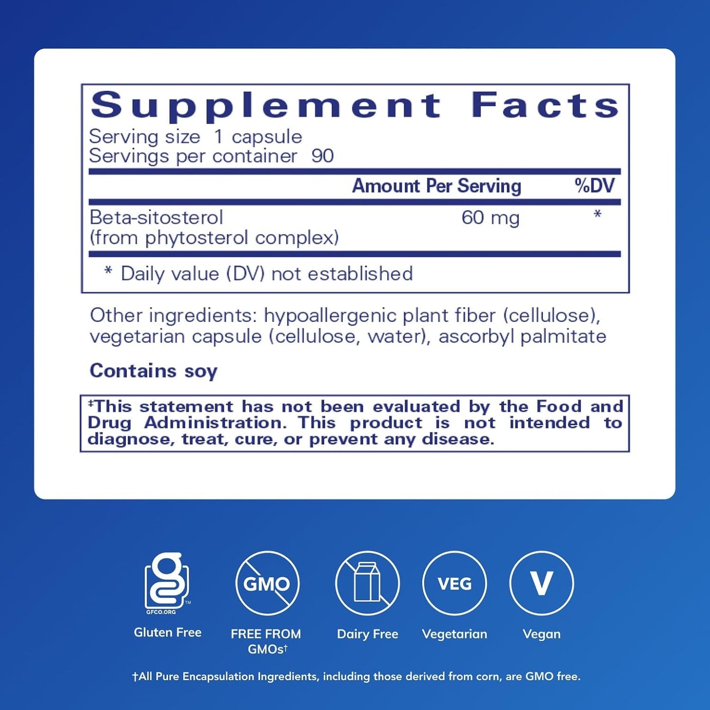 Pure Encapsulations Beta-Sitosterol - 90 Capsules
