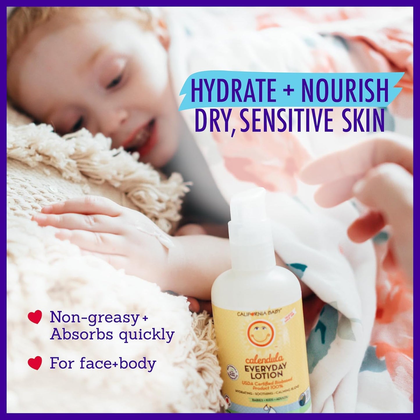 California Baby Calendula Lotion  100% Plant-Based Moisturizer 8.5 oz.