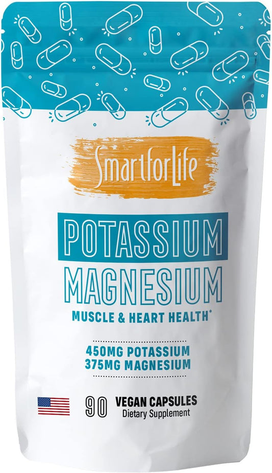 SMART FOR LIFE Potassium Magnesium Supplement -90 Vegan Capsules