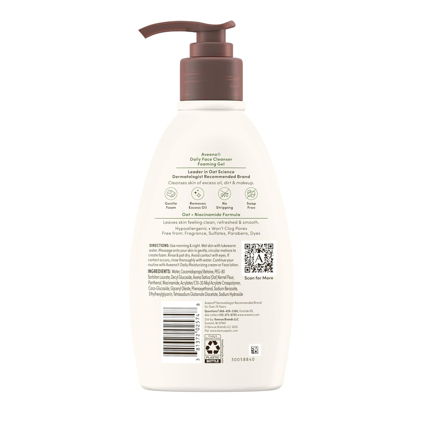 Aveeno Daily Foaming Gel Facial Cleanser -  12 fl. oz