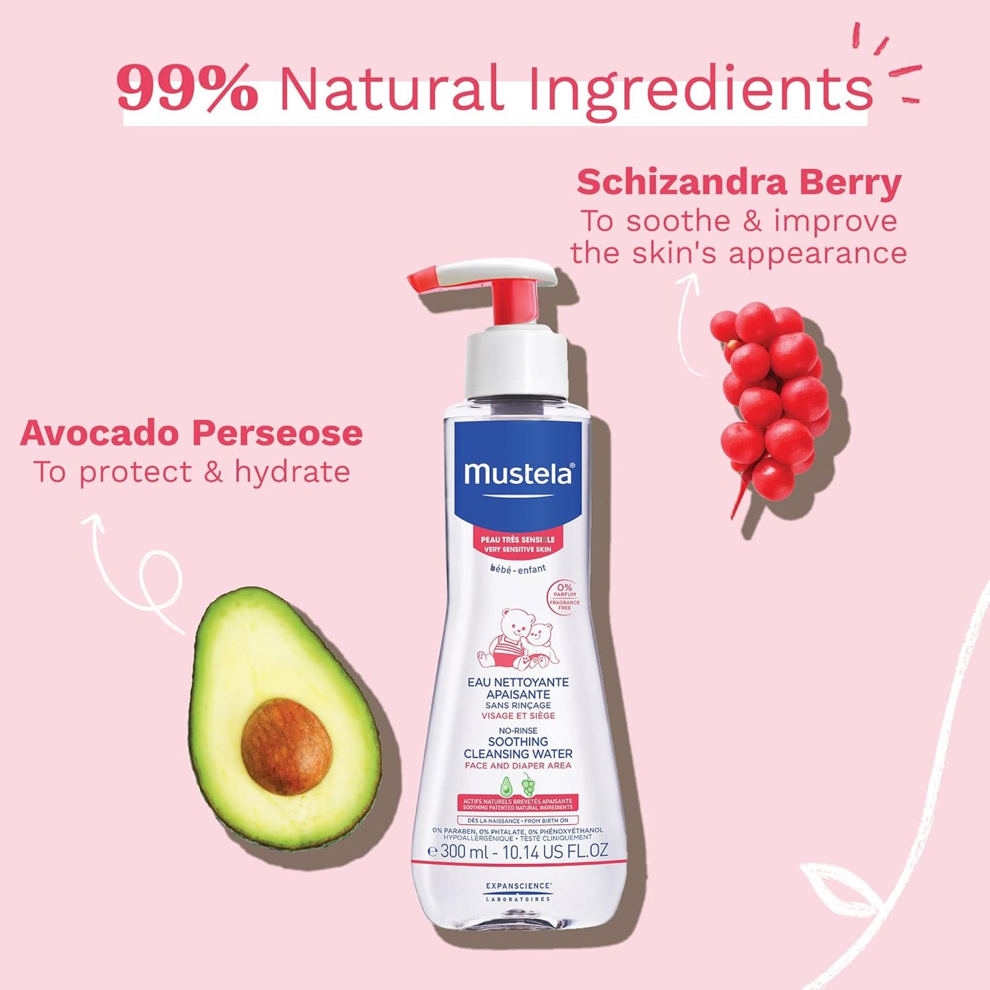 Mustela Baby Soothing Cleansing Water -10.14 fl. oz.