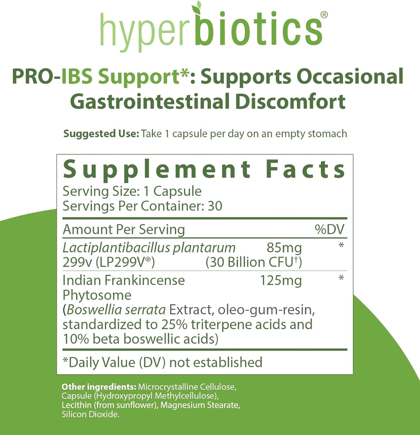 Hyperbiotics PRO IBS Probiotic Support | Lactobacillus Plantarum 299V for Gas and Bloating Relief 30 count