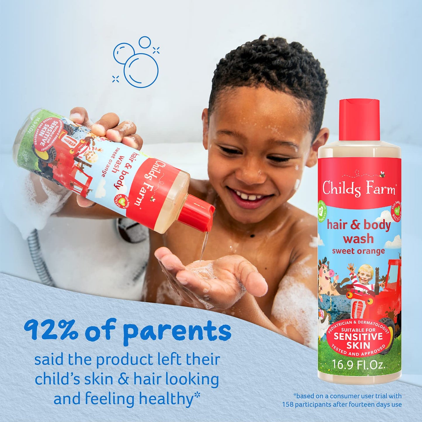 Childs Farm, Kids Hair & Body Wash for Dry  Organic Sweet Orange - 16.9 fl oz
