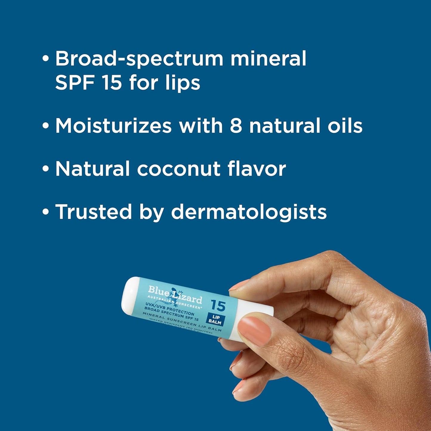BLUE LIZARD Mineral SPF 15 Lip Balm, 3-Pack - 0.13 oz.