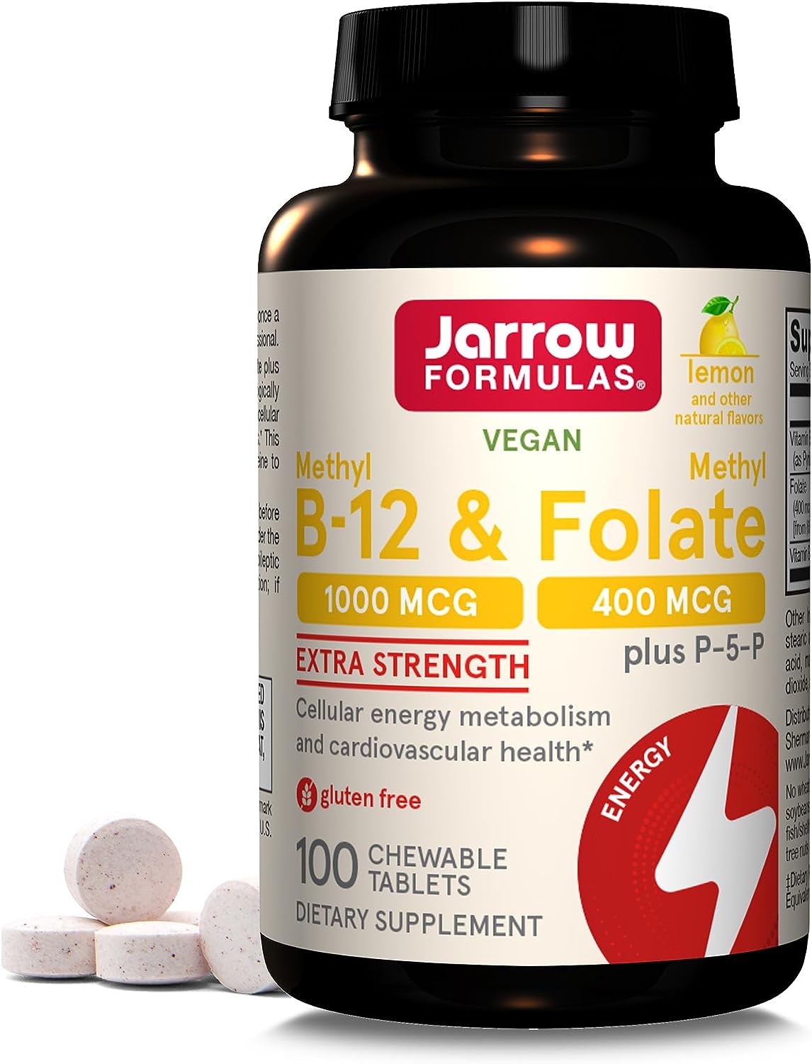 Jarrow Formulas Extra Strength Methyl B-12 100 Chewable Tablets