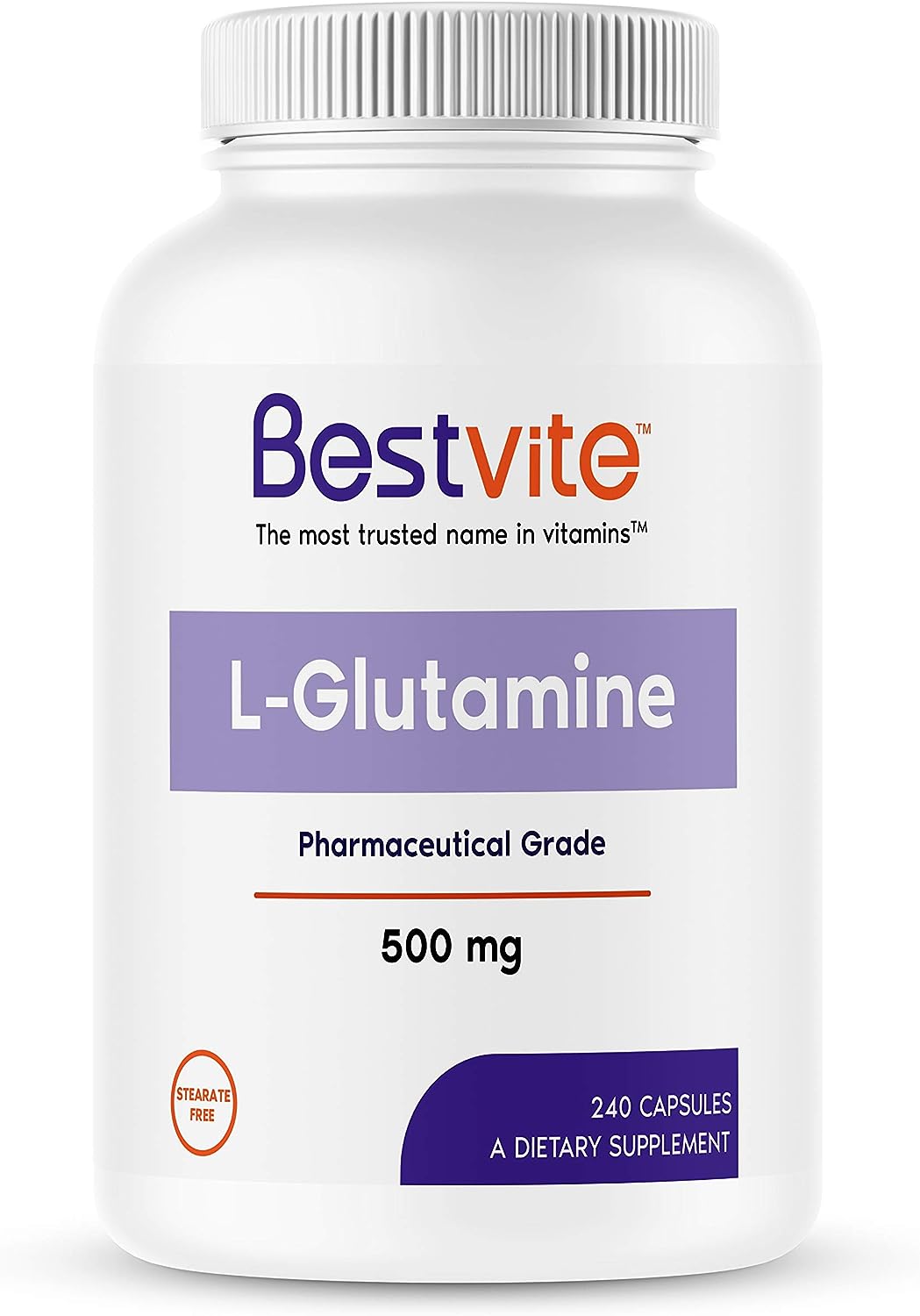 BESTVITE L-Glutamine 500mg per Capsule (240 Capsules)