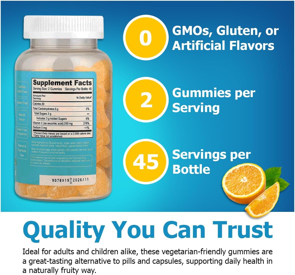 Doctor's Finest Vitamin C Gummies, Orange - 90 Gummies